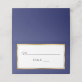 Blauw | Goud | Witte Eenvoudige Elegante Plaatskaa (Buitenkant ongevouwen)