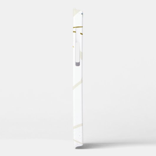 Blauw Goud Witte Vogels Bloemen Gepersonaliseerd Case-Mate iPhone Case (Achterkant / Links)