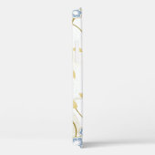 Blauw Goud Witte Vogels Bloemen Gepersonaliseerd Case-Mate iPhone Case (Achterkant / Rechts)