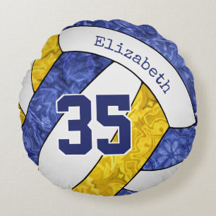 blauw goudbalbalteam kleuren rond kussen