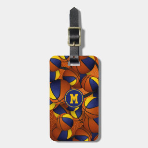 blauw goudbalken met patroonkleuren bagagelabel