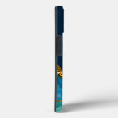 Blauw & Gouden Agaat Geode Monogram Case-Mate iPhone Case (Achterkant / Rechts)