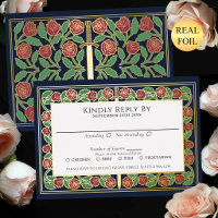 Blauw Gouden Bloem Zwaard Koninklijke Trouw RSVP