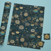  Blauw & Gouden Bloesems Decoupage Weefsel Tissuepapier