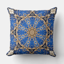 Blauw Gouden Decoratiekussen