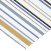 Blauw-gouden en witte-band kleurenstrepen tafelkleed (Gekanteld)