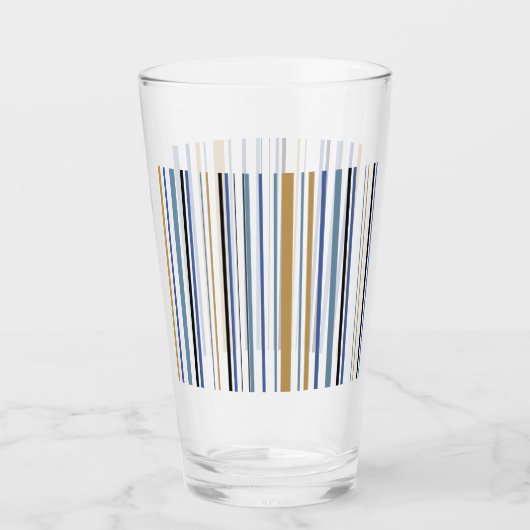 Blauw-gouden en witte band kleurenstrips van glas (Voorkant)