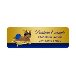 Blauw Gouden Etnische Prins Adreslabels Etiket