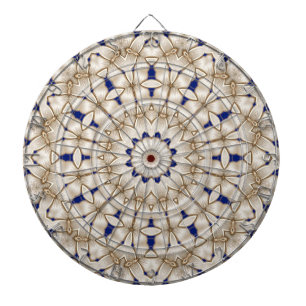 Blauw Gouden Geometrisch Bloemendartbord Dartbord