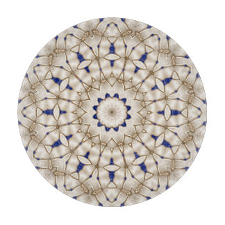 Blauw Gouden Geometrische Bloemensnijplank Snijplank
