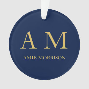Blauw Gouden Kleuren Professioneel Initiaal Letter Ornament