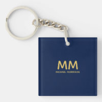 Blauw Gouden Kleuren Professioneel Initiaal Letter