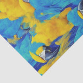 Blauw & Gouden Macaws Patroon Tissuepapier (Detail)