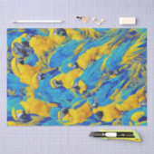 Blauw & Gouden Macaws Patroon Tissuepapier (Craft)