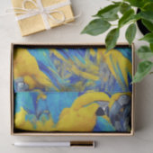 Blauw & Gouden Macaws Patroon Tissuepapier (Geschenk)