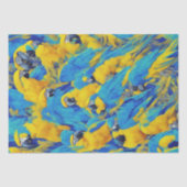 Blauw & Gouden Macaws Patroon Tissuepapier (Voorkant)