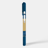 Blauw gouden marmer-naamscript Case-Mate iPhone case (Achterkant / Links)