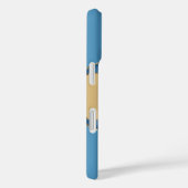 Blauw gouden marmer-naamscript Case-Mate iPhone case (Achterkant / Rechts)