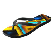 Blauw-Gouden Metallic Patroon 33 Teenslippers (Schuin)