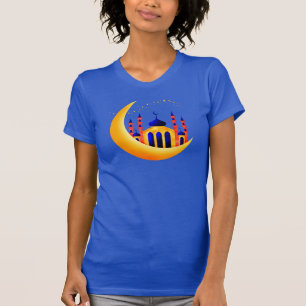 Blauw & Gouden Moskee op de Maan van de Halve Maan T-shirt