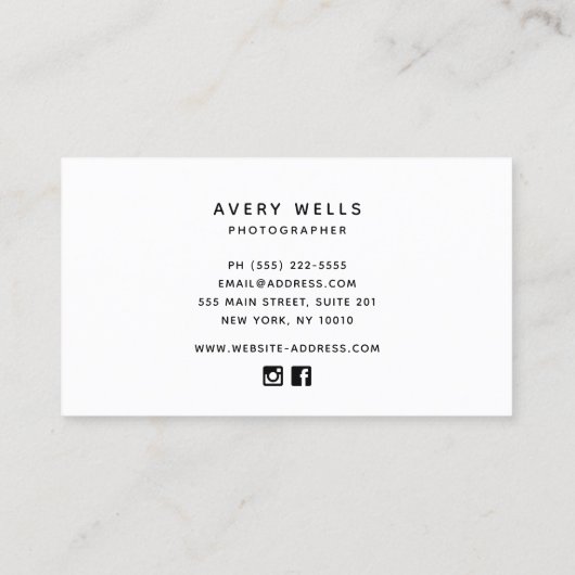 Blauw Gouden Rand Modern Professioneel Visitekaartje (Achterkant)