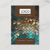 Blauw Gouden Sieraden Oorbellen Ketting Display Ka Visitekaartje (Voorkant)