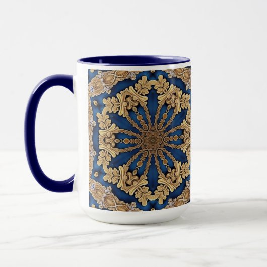 Blauw Gouden Siermug Mok (Links)