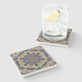 Blauw Gouden Siersteen Onderzetter (Zijkant)