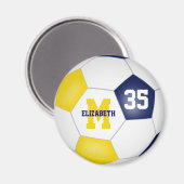 blauw gouden voetbalteam kleuren magneet (Voorkant / Achterkant)