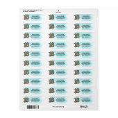 Blauw Gouden Waterverf Sweet 16 Etiket (Full Sheet)
