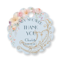 Blauw Gouden Wieg Baby Shower Bedank Je Favoriet T