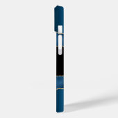 Blauw gouden zwarte gekleurd marmer-naamscript Case-Mate iPhone case (Achterkant / Links)