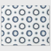 Blauw goudgemarmerd waterverf patroon cadeaupapier (Vlak)