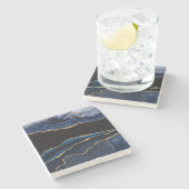 Blauw goudgesteente Onderzetter (Zijkant)