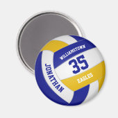 blauw goudkleurenteam volleybal magneet (Voorkant / Achterkant)