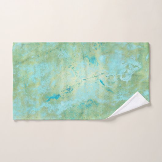 Blauw & goudkleurig Abstract marmer-spuitje Bad Handdoek (Handdoek)