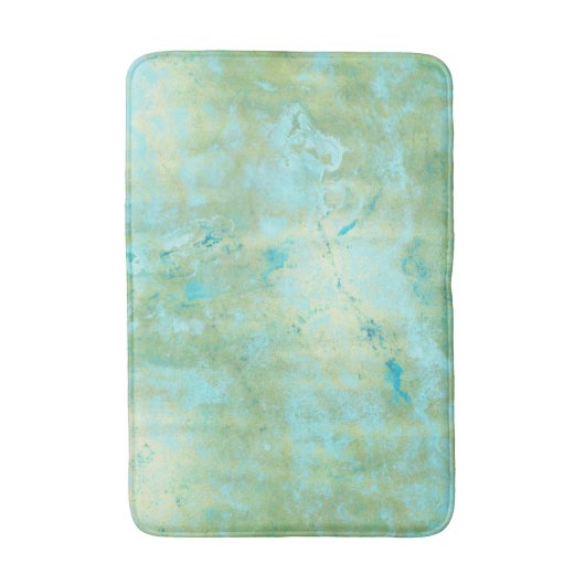 Blauw & goudkleurig Abstract marmer-spuitje Badmat (Voorkant Verticaal)