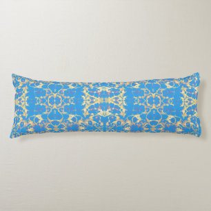 Blauw + goudmarmer lichaamskussen