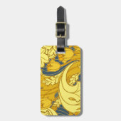 blauw goudpatroon bagagelabel (Voorkant verticaal)