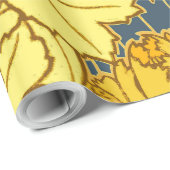  blauw goudpatroon cadeaupapier (Rol Hoek)