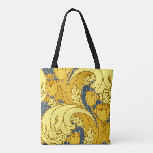  blauw goudpatroon draagtas (Achterkant)