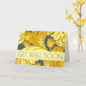 blauw goudpatroon kaart (Gele Bloem)