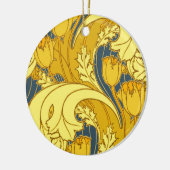  blauw goudpatroon keramisch ornament (Links)