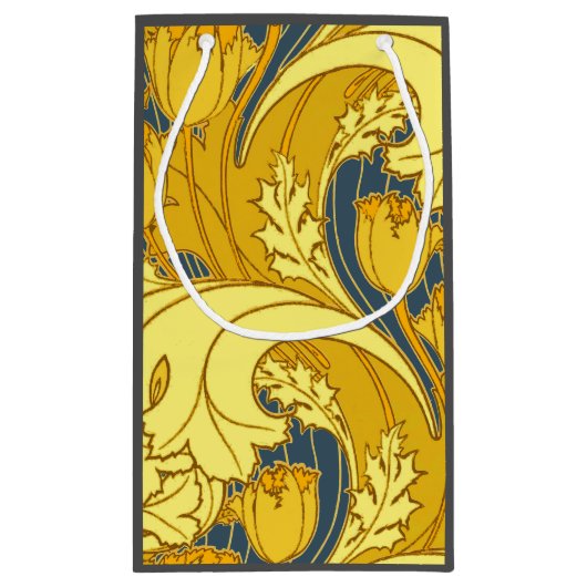  blauw goudpatroon klein cadeauzakje (Achterkant)