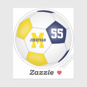 blauw goudteam kleuren jongens voetbal sticker