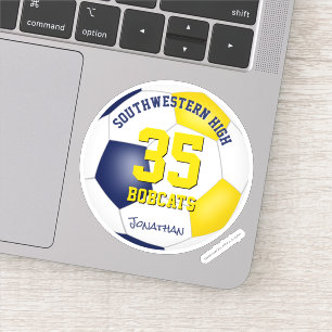 blauw goudteam kleuren jongens voetbal sticker