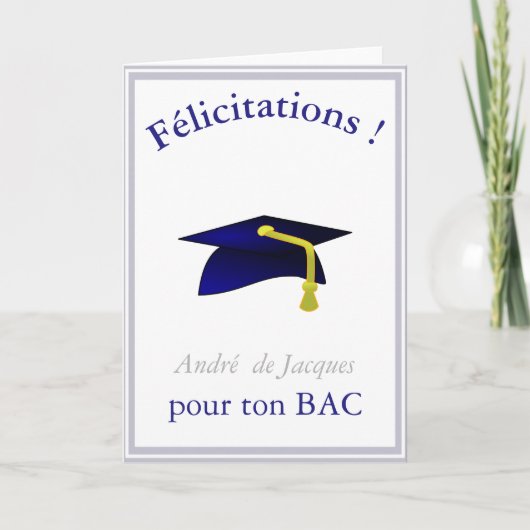 blauw graduatiemechanisme - Gefeliciteerd in het F Kaart (Voorkant)
