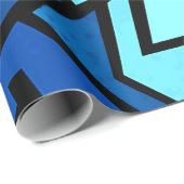 Blauw graffiti-ontwerp cadeaupapier (Rol Hoek)