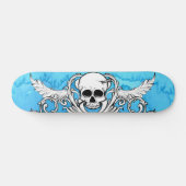 Blauw graffiti skateboard met schedel (Horizontaal)