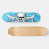 Blauw graffiti skateboard met schedel (Horizontaal)